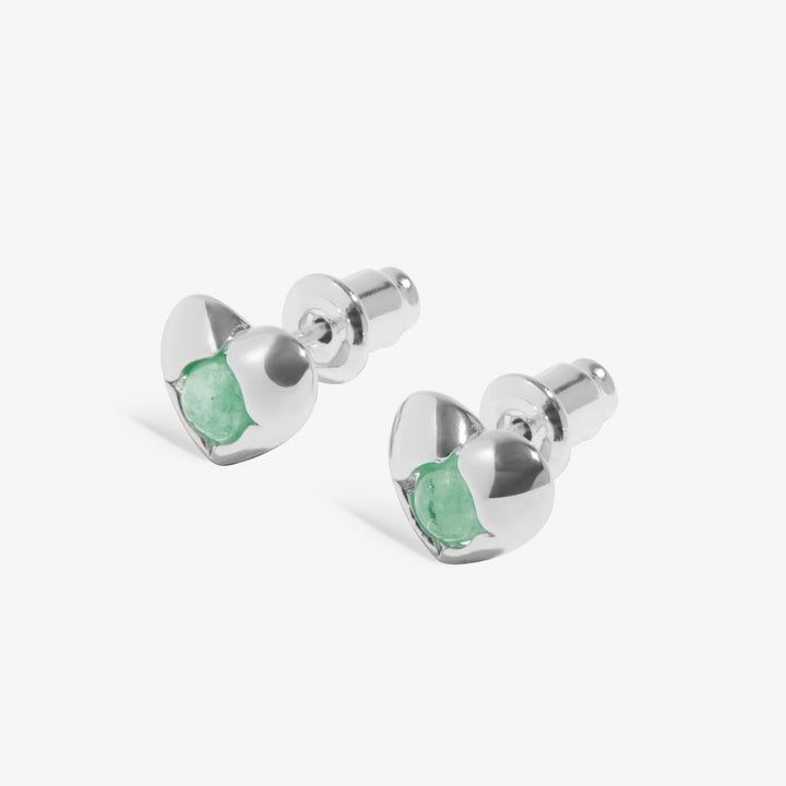 Birthstone August Aventurine Silver Plated Earrings 8394Joma Jewellery8394