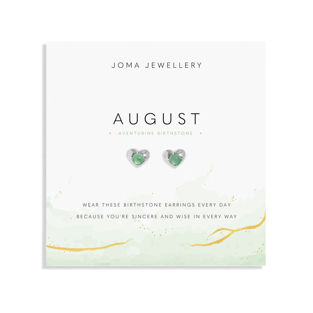 Birthstone August Aventurine Silver Plated Earrings 8394Joma Jewellery8394