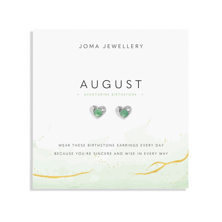 Birthstone August Aventurine Silver Plated Earrings 8394Joma Jewellery8394