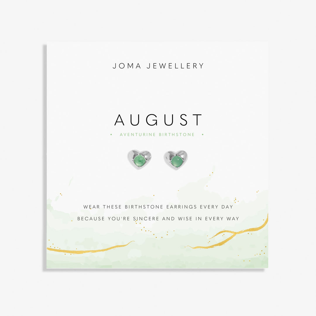 Birthstone August Aventurine Silver Plated Earrings 8394Joma Jewellery8394