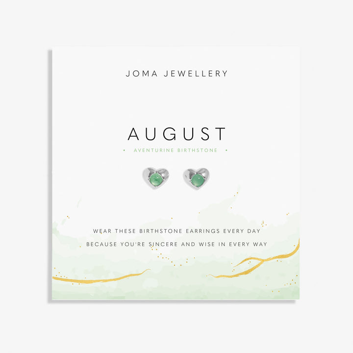 Birthstone August Aventurine Silver Plated Earrings 8394Joma Jewellery8394