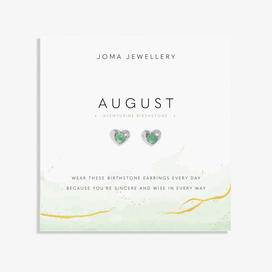 Birthstone August Aventurine Silver Plated Earrings 8394Joma Jewellery8394