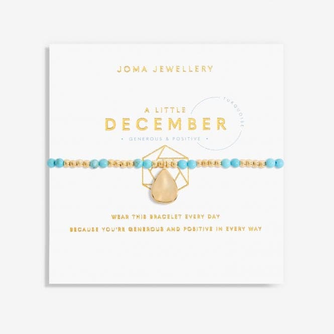 Birthstone December Turquoise Gold 17.5cm Bracelet 6143Joma Jewellery6143