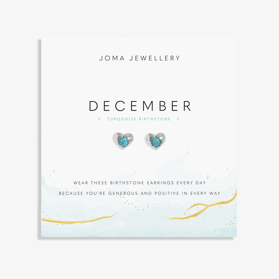 Birthstone December Turquoise Silver Plated Earrings 8398Joma Jewellery8398