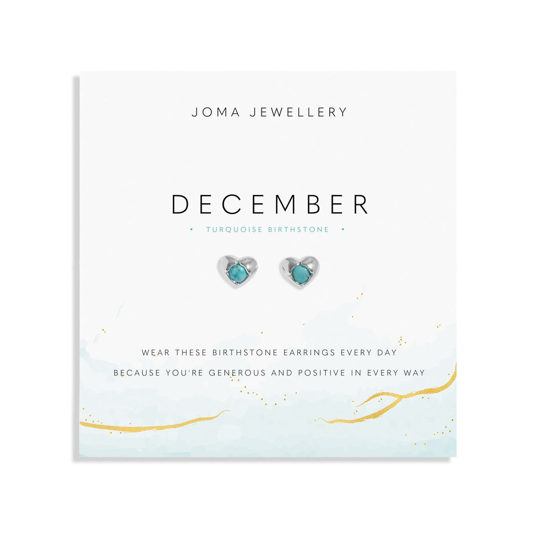 Birthstone December Turquoise Silver Plated Earrings 8398Joma Jewellery8398