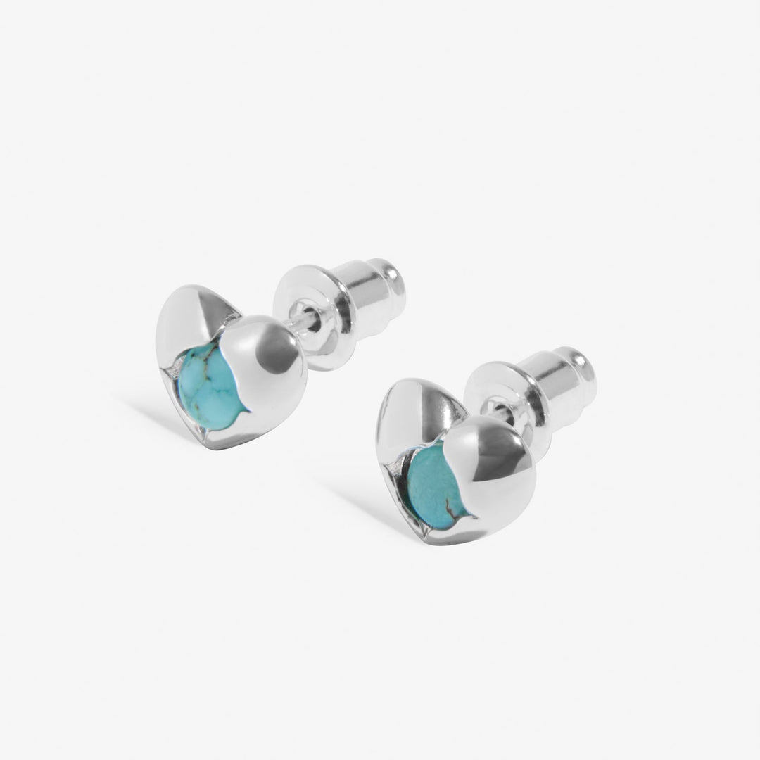 Birthstone December Turquoise Silver Plated Earrings 8398Joma Jewellery8398