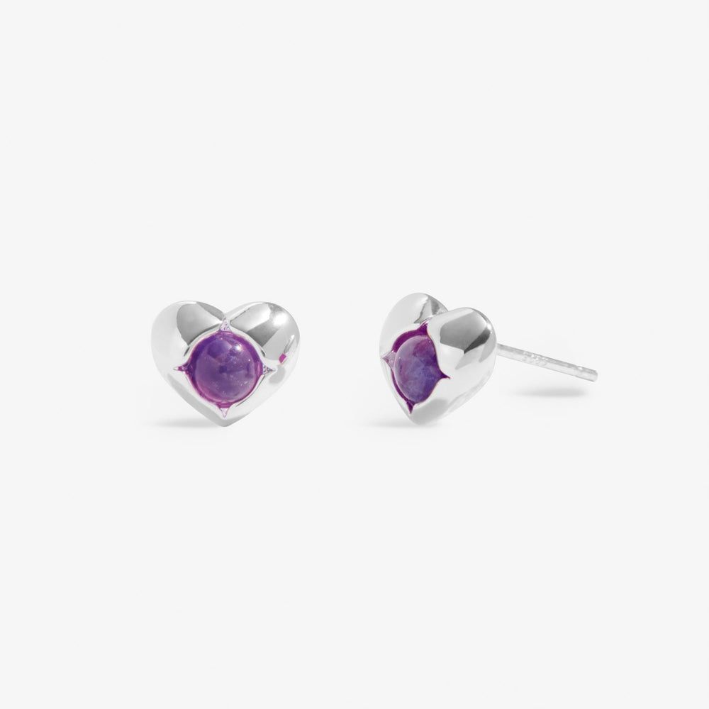 Birthstone February Amethyst Silver Plated Earrings 8388Joma Jewellery8388