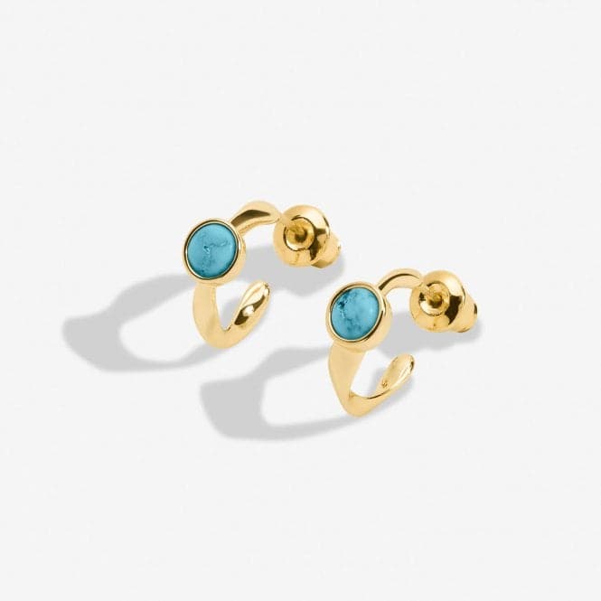 Birthstone Hoop Earring December Gold Plated Earrings 6758Joma Jewellery6758