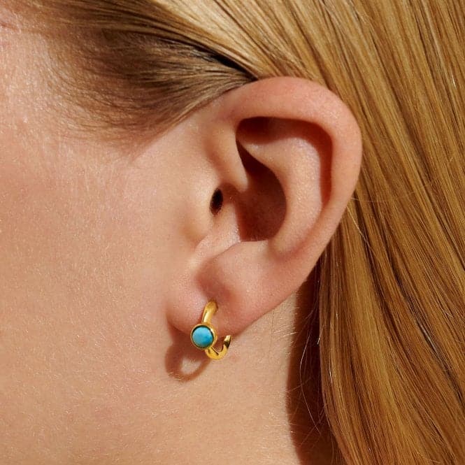 Birthstone Hoop Earring December Gold Plated Earrings 6758Joma Jewellery6758