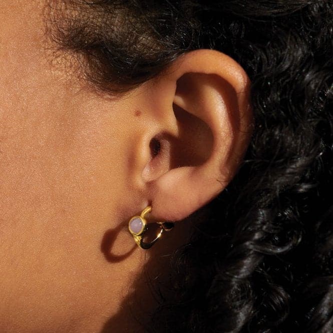Birthstone Hoop Earring July Gold Plated Earrings 6753Joma Jewellery6753