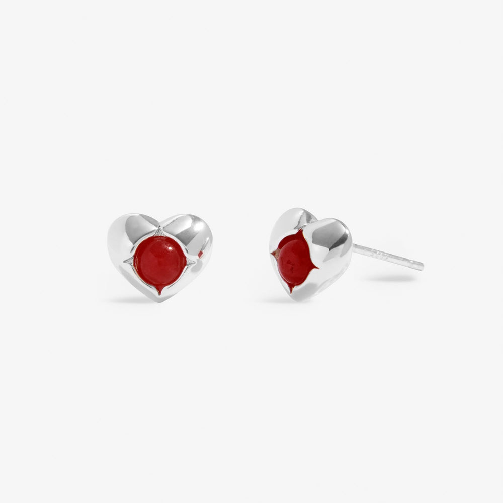 Birthstone January Garnet Silver Plated Earrings 8387Joma Jewellery8387