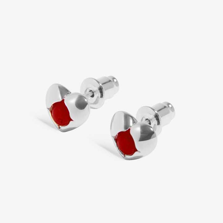 Birthstone January Garnet Silver Plated Earrings 8387Joma Jewellery8387