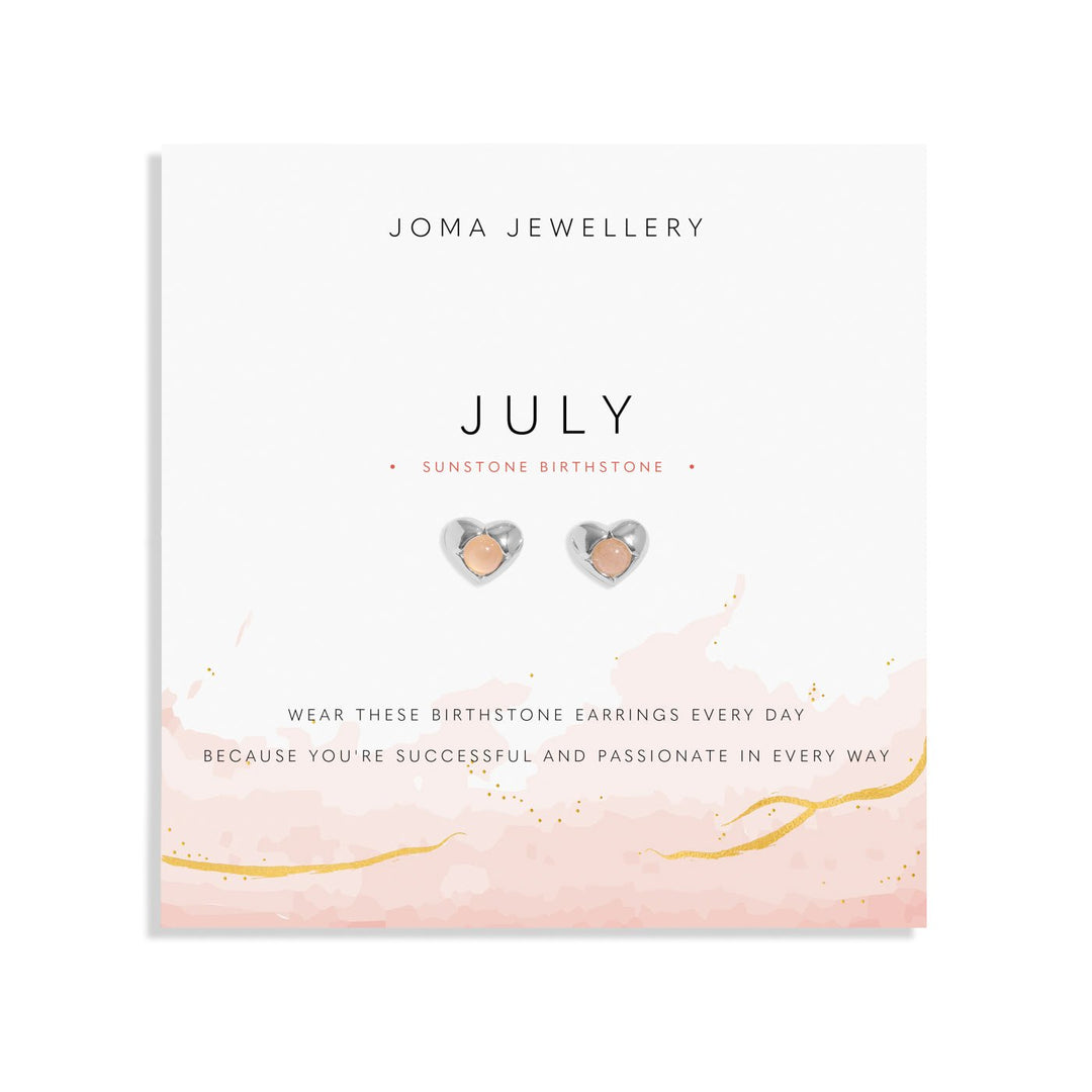 Birthstone July Sunstone Silver Plated Earrings 8393Joma Jewellery8393