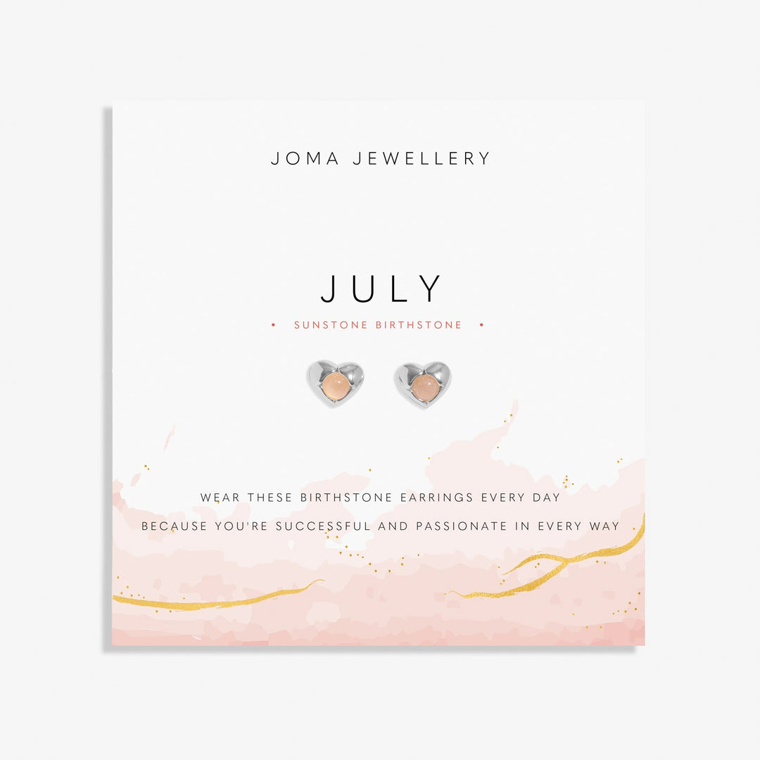 Birthstone July Sunstone Silver Plated Earrings 8393Joma Jewellery8393