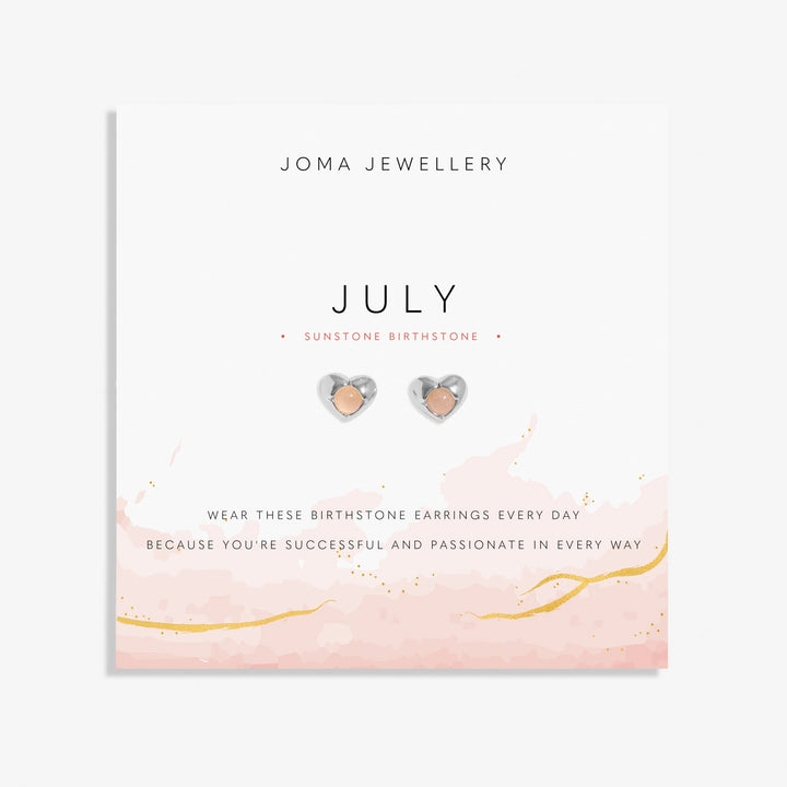 Birthstone July Sunstone Silver Plated Earrings 8393Joma Jewellery8393