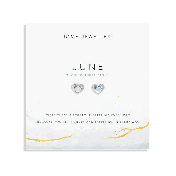 Birthstone June Moonstone Silver Plated Earrings 8392Joma Jewellery8392