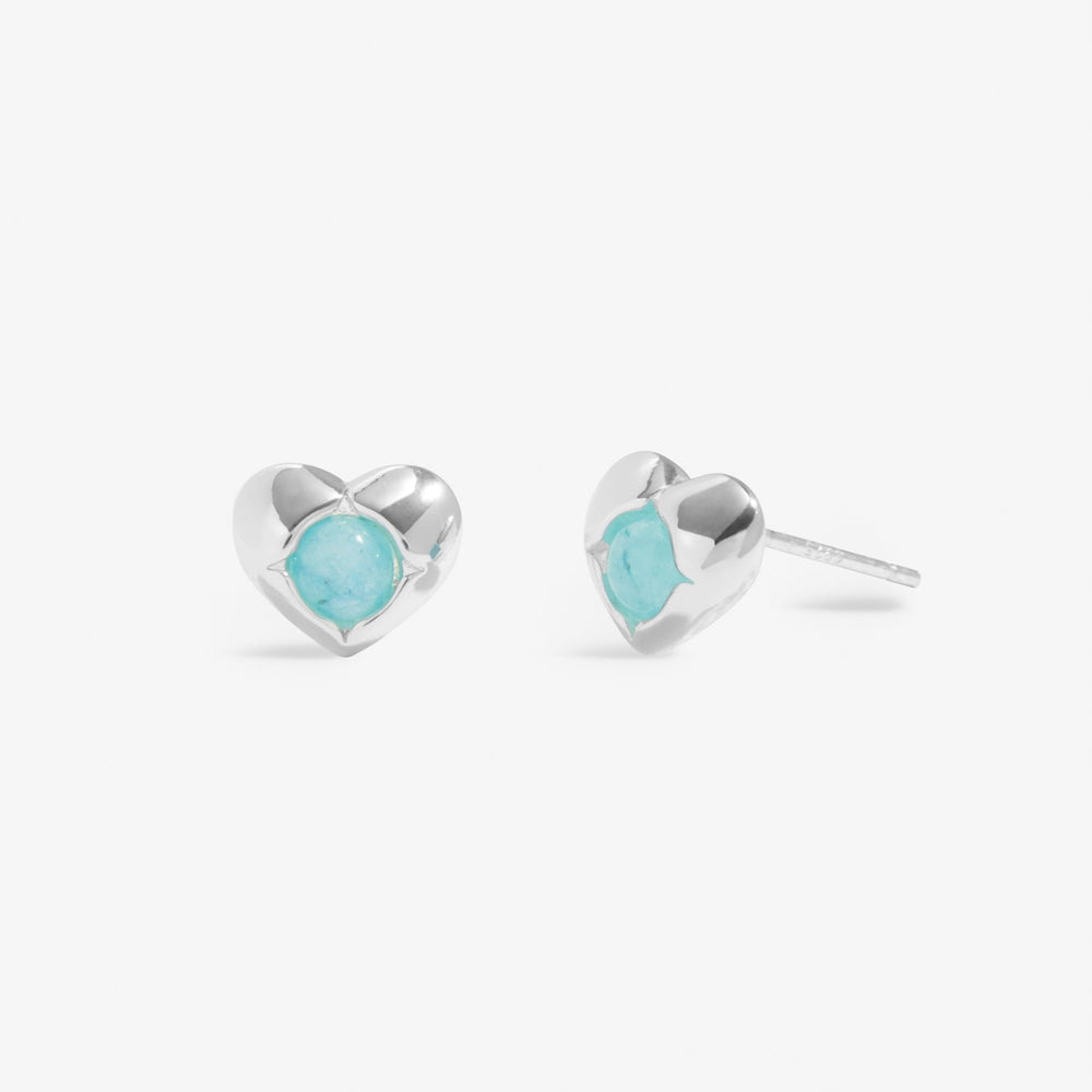 Birthstone March Aqua Crystal Silver Plated Earrings 8389Joma Jewellery8389