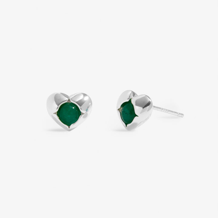 Birthstone May Green Agate Silver Plated Earrings 8391Joma Jewellery8391