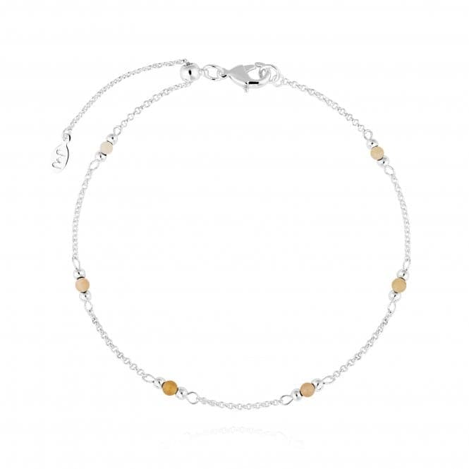 Birthstone November Yellow Quartz Silver 26cm Adjustable Anklet 4210Joma Jewellery4210