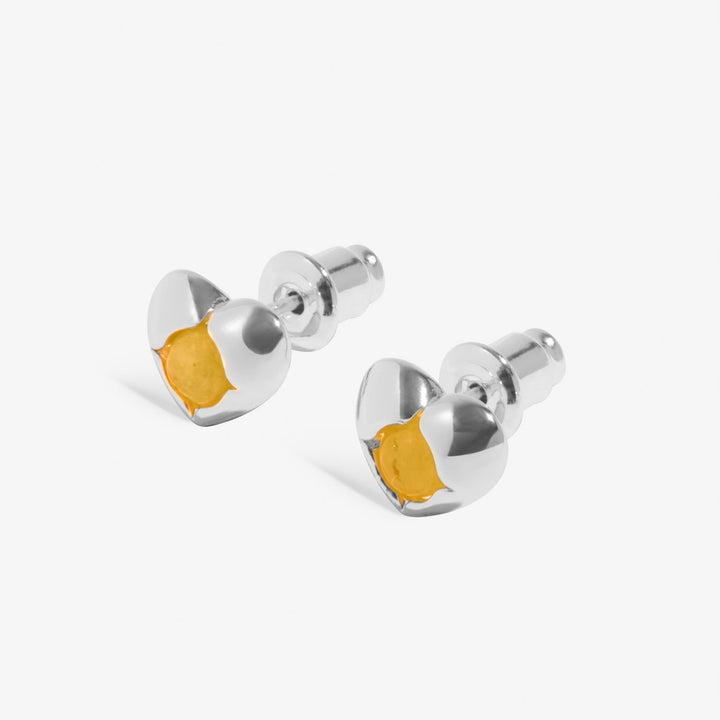 Birthstone November Yellow Quartz Silver Plated Earrings 8397Joma Jewellery8397