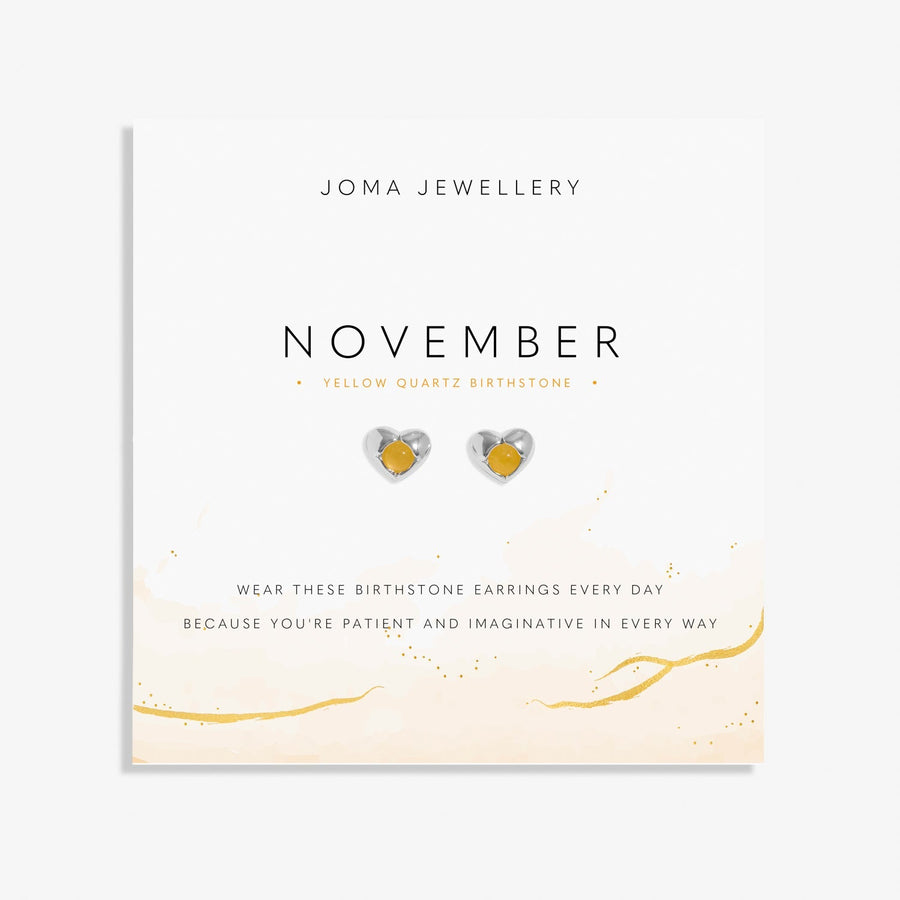 Birthstone November Yellow Quartz Silver Plated Earrings 8397Joma Jewellery8397