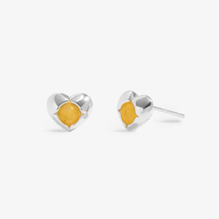 Birthstone November Yellow Quartz Silver Plated Earrings 8397Joma Jewellery8397