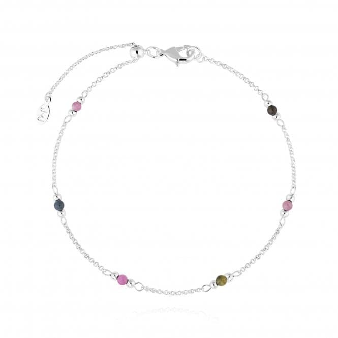 Birthstone October Tourmaline Silver 26cm Adjustable Anklet 4209Joma Jewellery4209