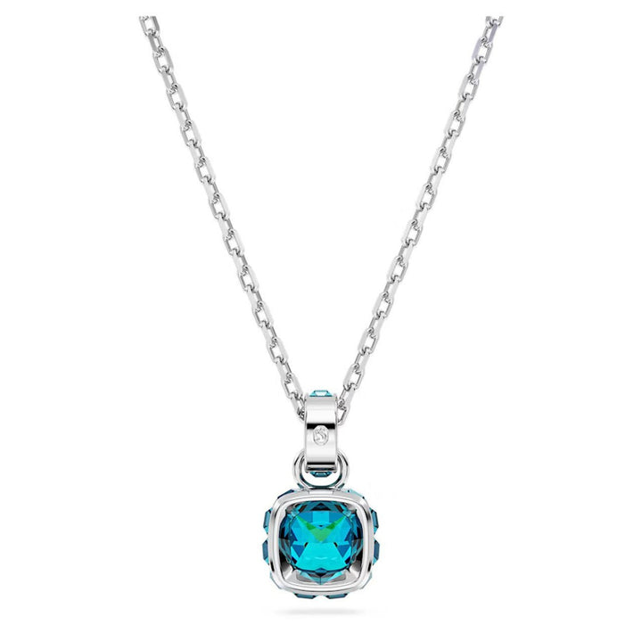 Birthstone Rhodium Plated Blue Square Cut December Pendant 5651707Swarovski5651707