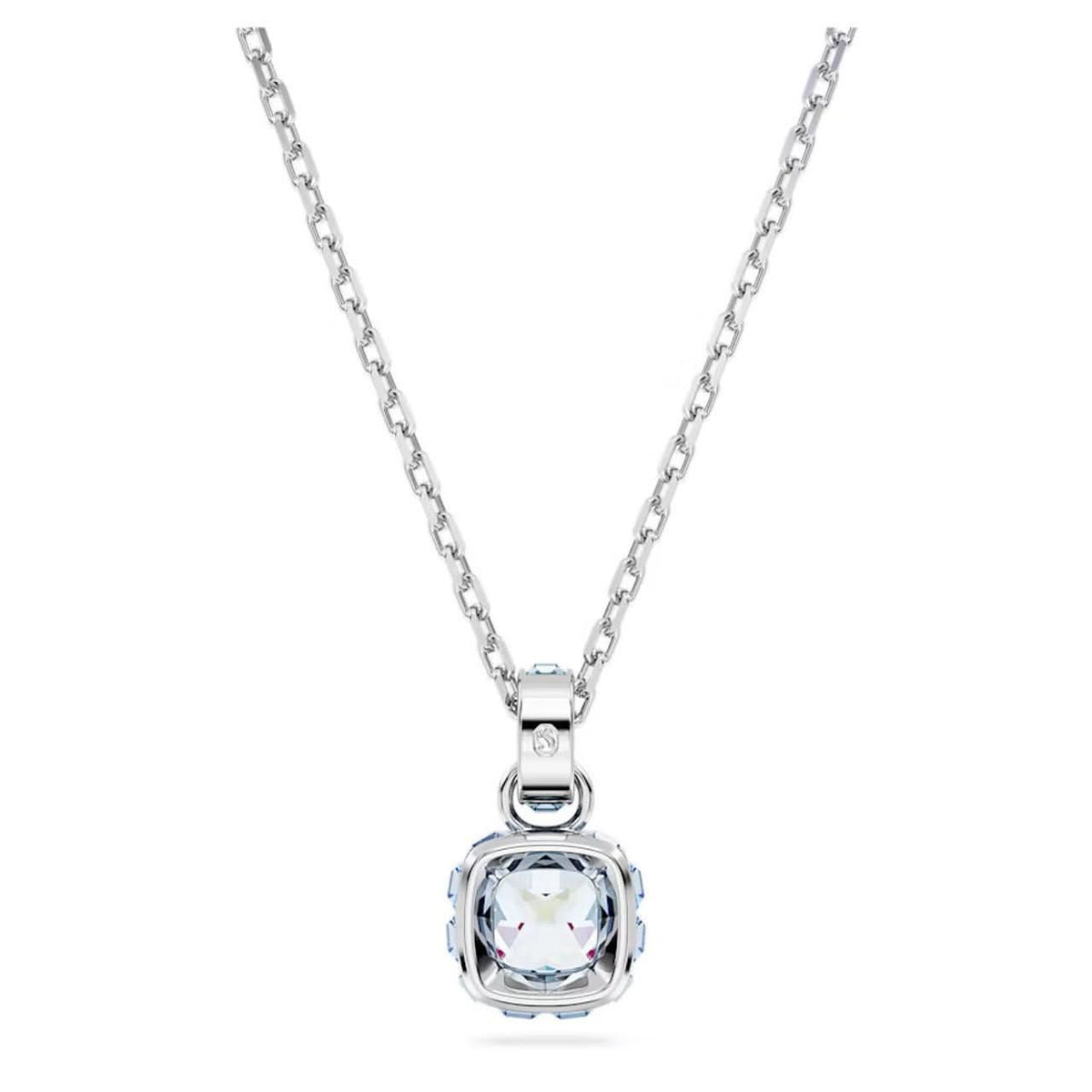 Birthstone Rhodium Plated Blue Square Cut March Pendant 5651794Swarovski5651794