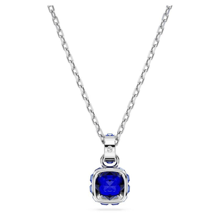 Birthstone Rhodium Plated Blue Square Cut September Pendant 5651790Swarovski5651790