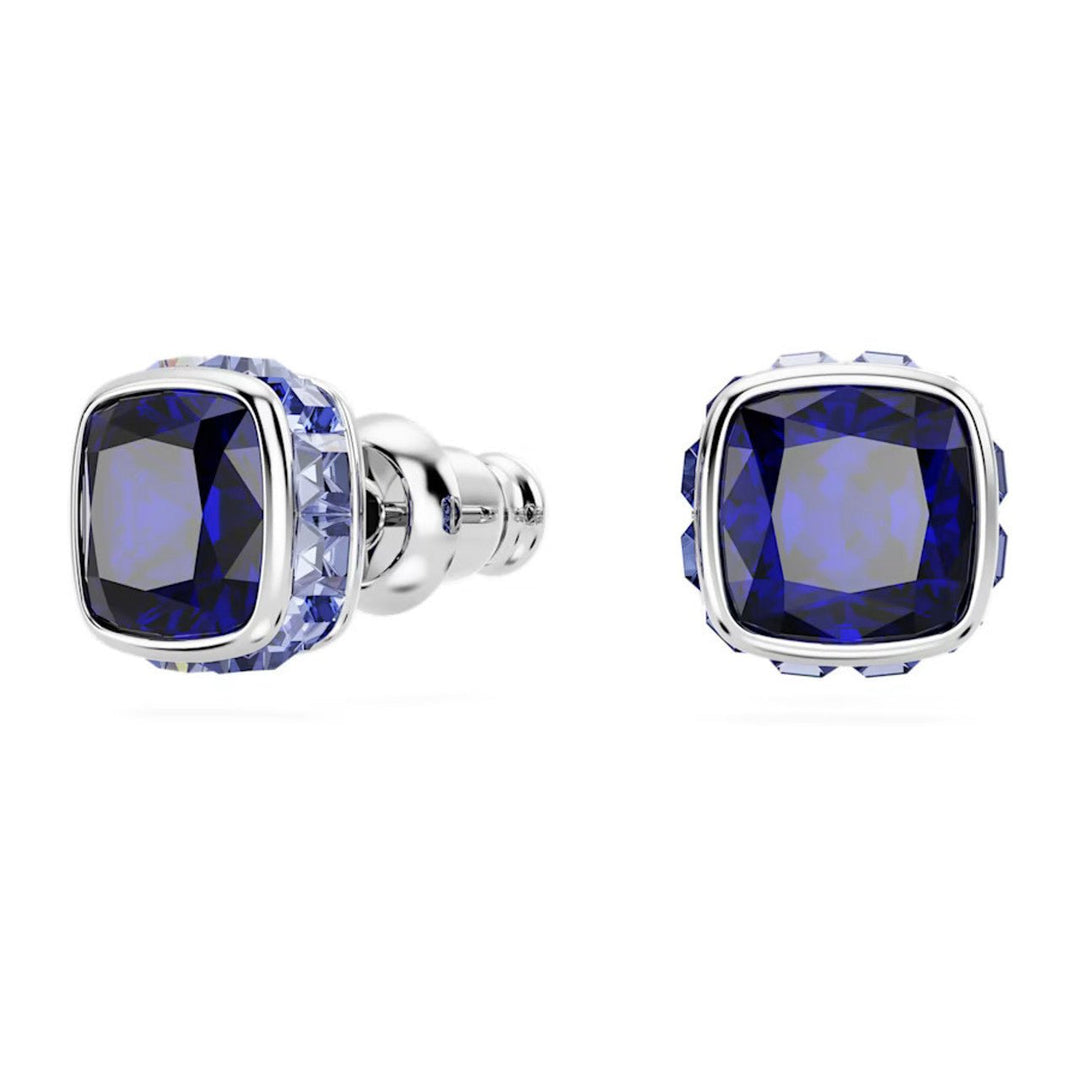 Birthstone Rhodium Plated Blue Square Cut September Stud Earrings 5660803Swarovski5660803