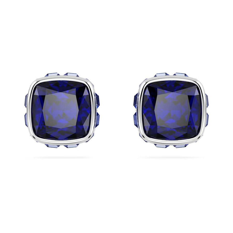 Birthstone Rhodium Plated Blue Square Cut September Stud Earrings 5660803Swarovski5660803