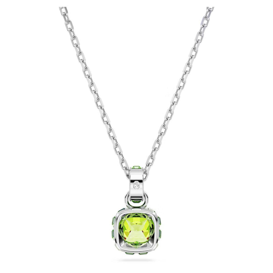 Birthstone Rhodium Plated Green Square Cut August Pendant 5651706Swarovski5651706