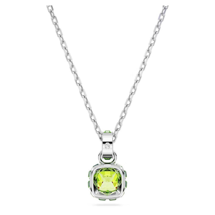 Birthstone Rhodium Plated Green Square Cut August Pendant 5651706Swarovski5651706