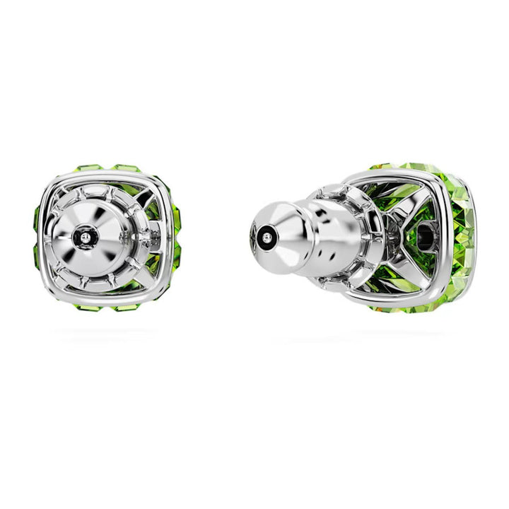 Birthstone Rhodium Plated Green Square Cut August Stud Earrings 5661958Swarovski5661958