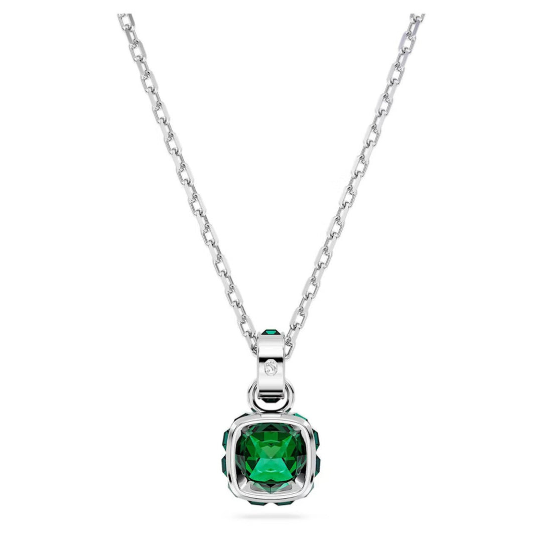 Birthstone Rhodium Plated Green Square Cut May Pendant 5651793Swarovski5651793