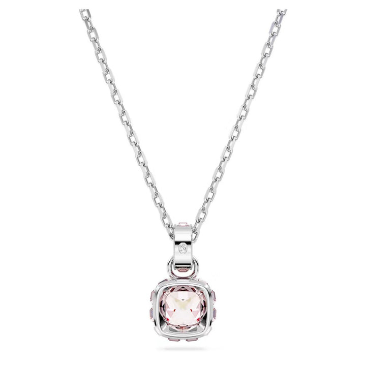 Birthstone Rhodium Plated Pink Square Cut June Pendant 5652044Swarovski5652044