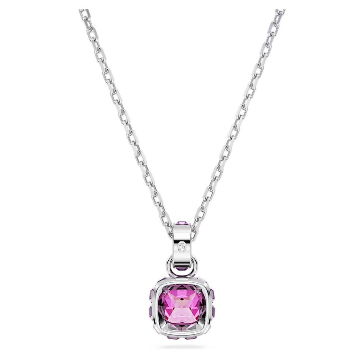 Birthstone Rhodium Plated Purple Square Cut February Pendant 5651708Swarovski5651708