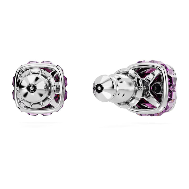 Birthstone Rhodium Plated Purple Square Cut February Stud Earrings 5660797Swarovski5660797