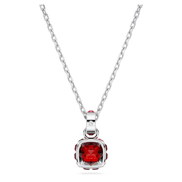 Birthstone Rhodium Plated Red Square Cut January Pendant 5651709Swarovski5651709