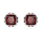 Birthstone Rhodium Plated Red Square Cut January Stud Earrings 5660798Swarovski5660798