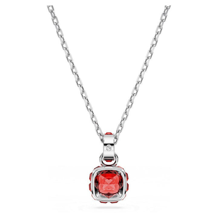 Birthstone Rhodium Plated Red Square Cut July Pendant 5652043Swarovski5652043