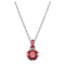 Birthstone Rhodium Plated Red Square Cut July Pendant 5652043Swarovski5652043