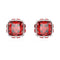 Birthstone Rhodium Plated Red Square Cut July Stud Earrings 5661959Swarovski5661959