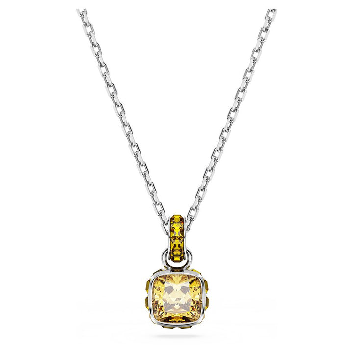 Birthstone Rhodium Plated Yellow Square Cut November Pendant 5651792Swarovski5651792