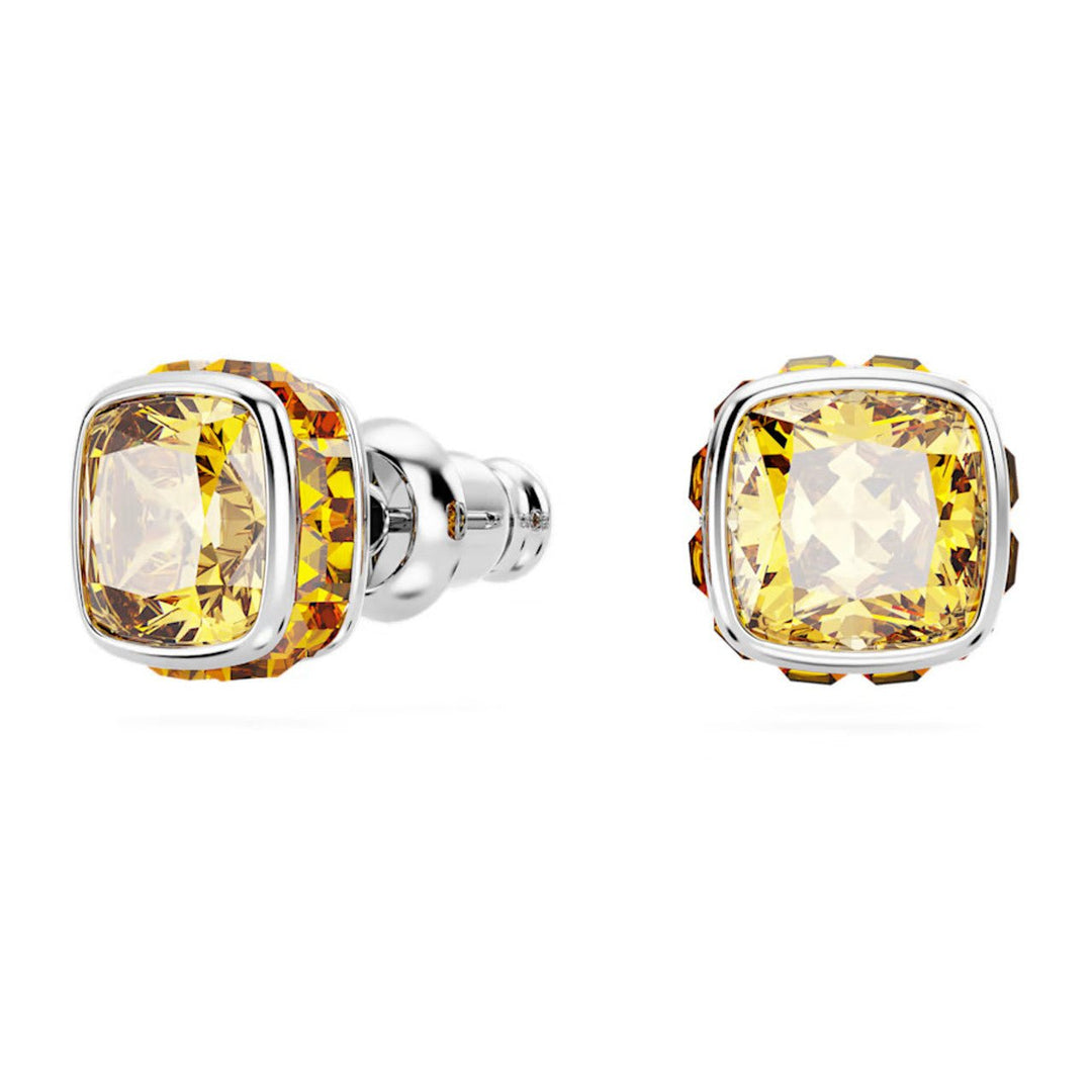 Birthstone Rhodium Plated Yellow Square Cut November Stud Earrings 5660802Swarovski5660802