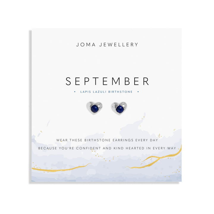 Birthstone September Lapis Lazuli Silver Plated Earrings 8395Joma Jewellery8395