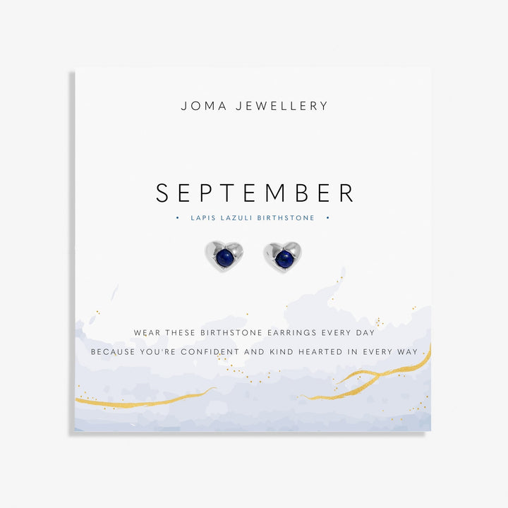 Birthstone September Lapis Lazuli Silver Plated Earrings 8395Joma Jewellery8395