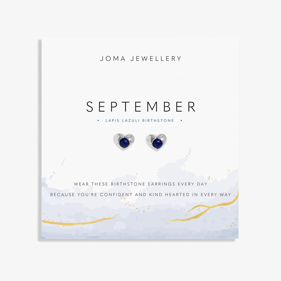 Birthstone September Lapis Lazuli Silver Plated Earrings 8395Joma Jewellery8395