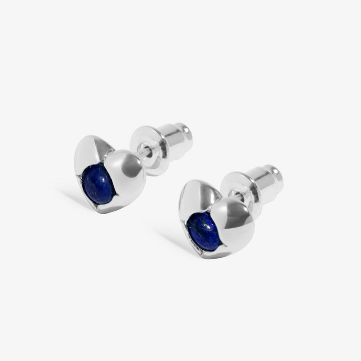 Birthstone September Lapis Lazuli Silver Plated Earrings 8395Joma Jewellery8395